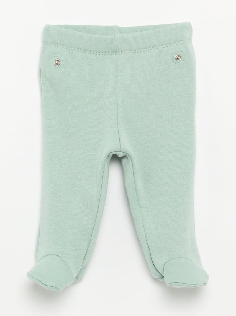 2-delige pyjama met fluweellook Groen - Kiabi