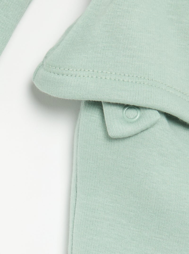 2-delige pyjama met fluweellook Groen - Kiabi
