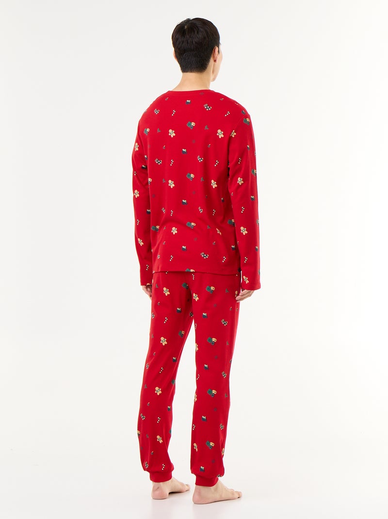 2-delige pyjama met T-shirt en broek 'Kerst' Rood - Kiabi