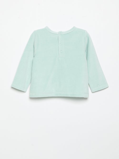 2-delige pyjama 'Petit Béguin' - T-shirt met lange mouwen + broek met voetjes - Kiabi