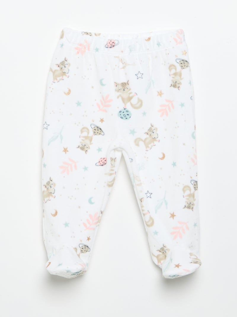 2-delige pyjama 'Petit Béguin' - T-shirt met lange mouwen + broek met voetjes Groen - Kiabi