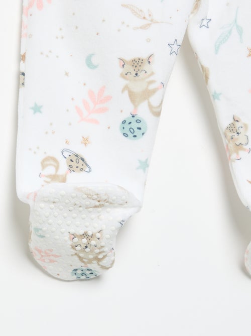 2-delige pyjama 'Petit Béguin' - T-shirt met lange mouwen + broek met voetjes - Kiabi