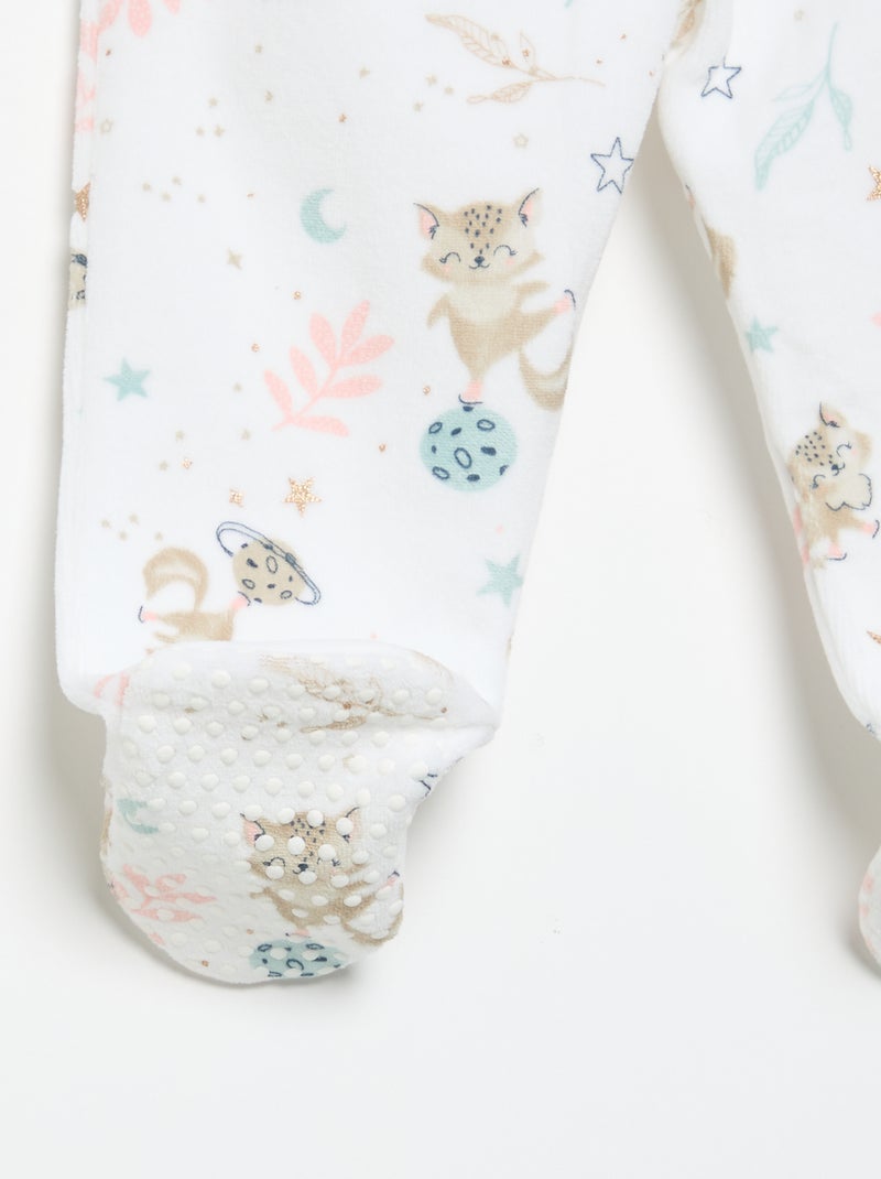 2-delige pyjama 'Petit Béguin' - T-shirt met lange mouwen + broek met voetjes Groen - Kiabi