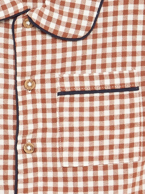 2-delige pyjama van flanel - Gebotonneerd bovenstuk + broek - Kiabi