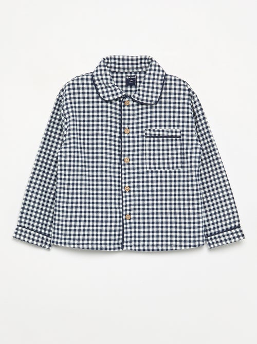 2-delige pyjama van flanel - Gebotonneerd bovenstuk + broek - Kiabi