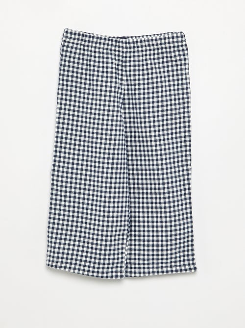 2-delige pyjama van flanel - Gebotonneerd bovenstuk + broek - Kiabi