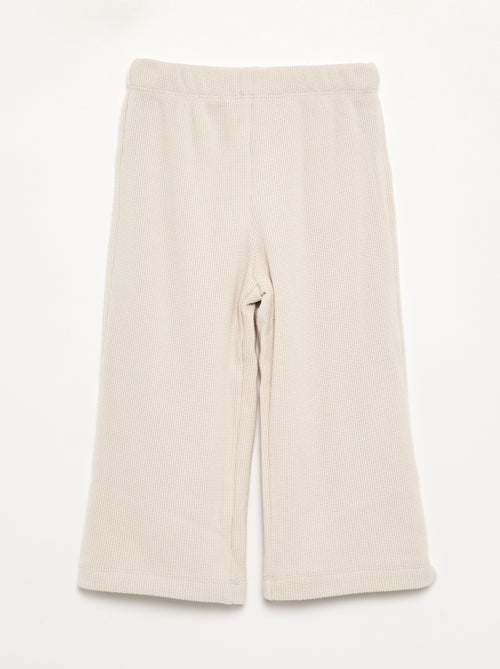 2-delige pyjama van gewafelde stof - Sweater + broek - Kiabi