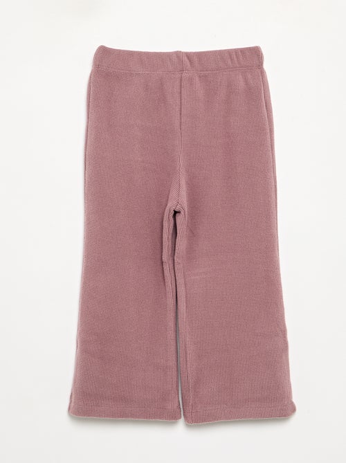 2-delige pyjama van gewafelde stof - Sweater + broek - Kiabi
