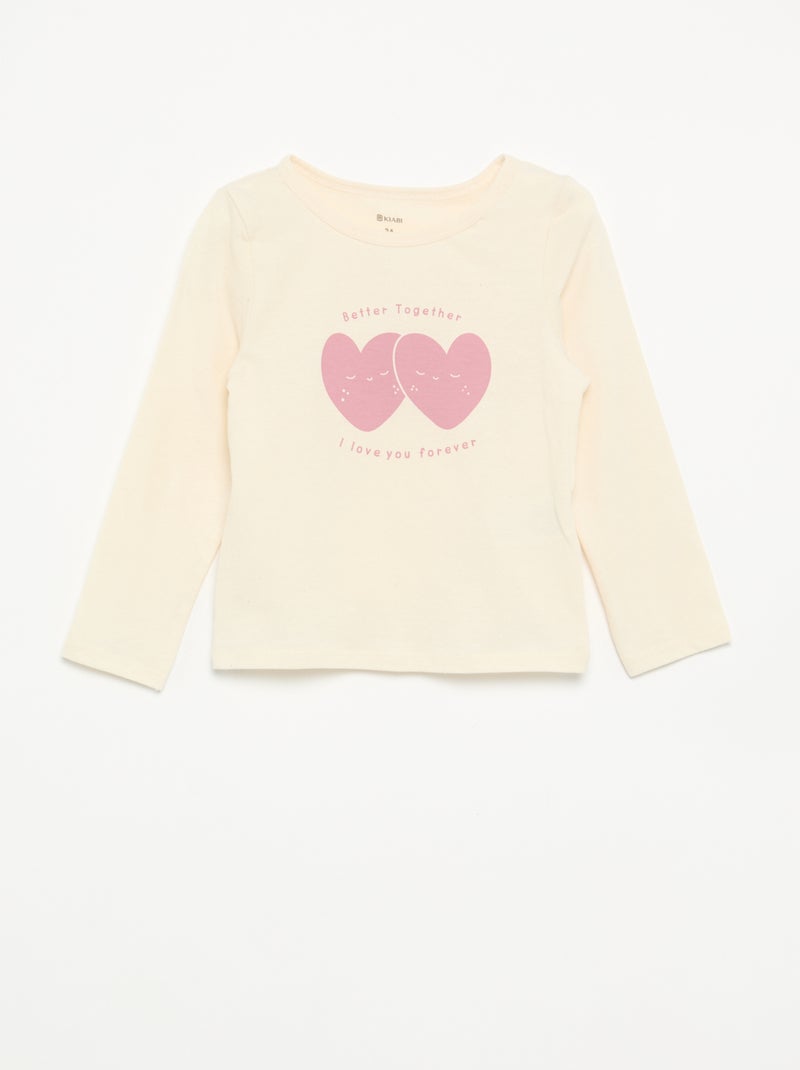 2-delige pyjama van jerseytricot Biege - Kiabi
