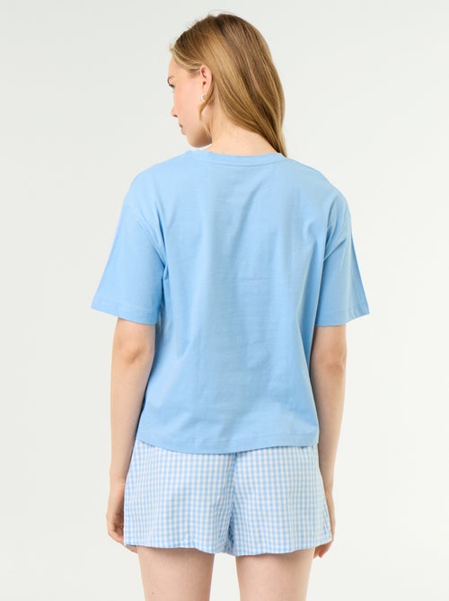 2-delige pyjama van katoenen jerseytricot - T-shirt + short - Kiabi