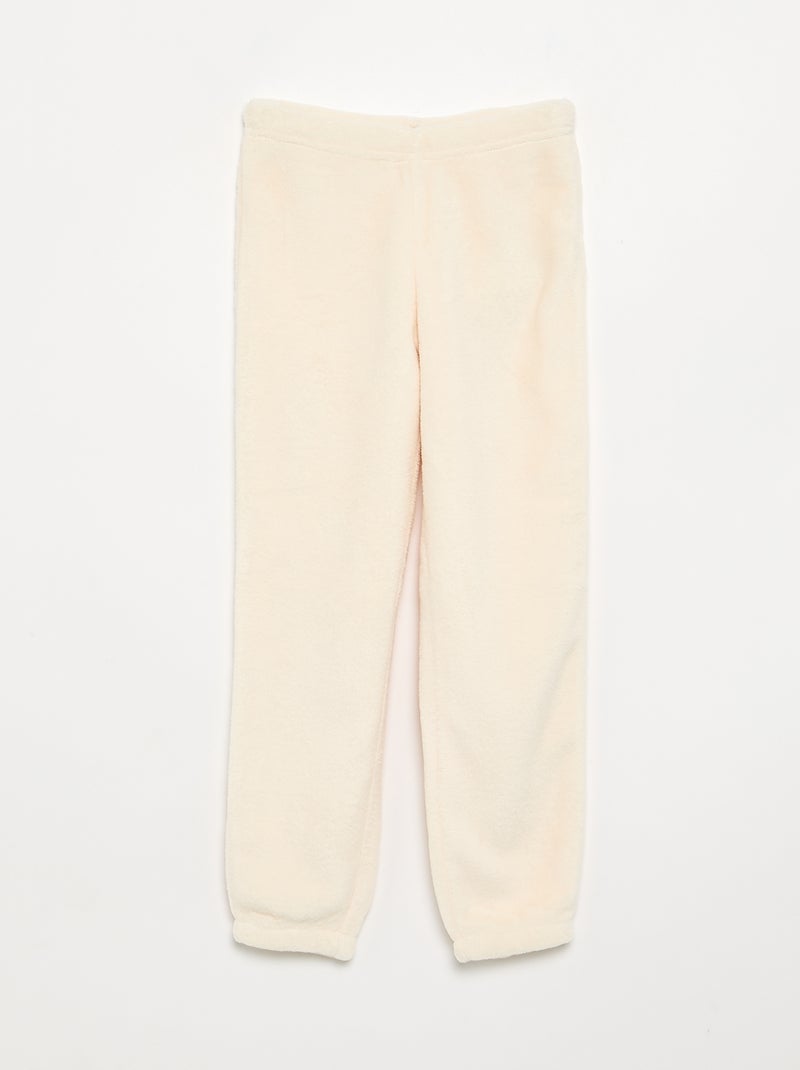 2-delige pyjama van koraalfleece - Sweatshirt + broek Rose - Kiabi