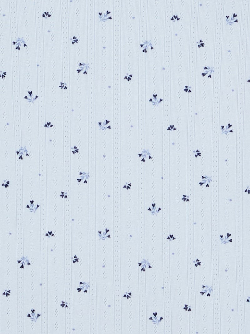 2-delige pyjama van pointellebreisel Blauw - Kiabi