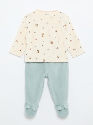 2-delige pyjama van velours