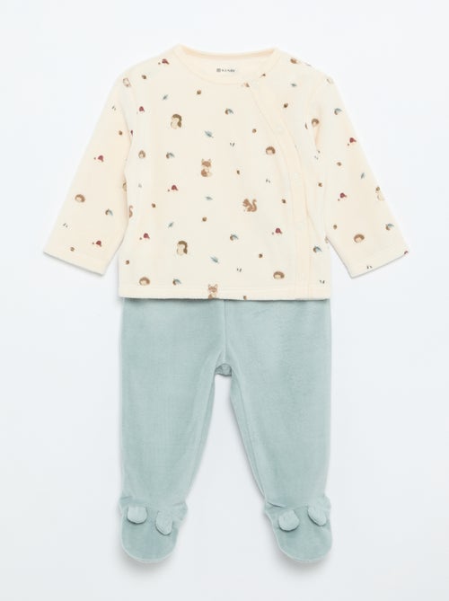 2-delige pyjama van velours - Kiabi