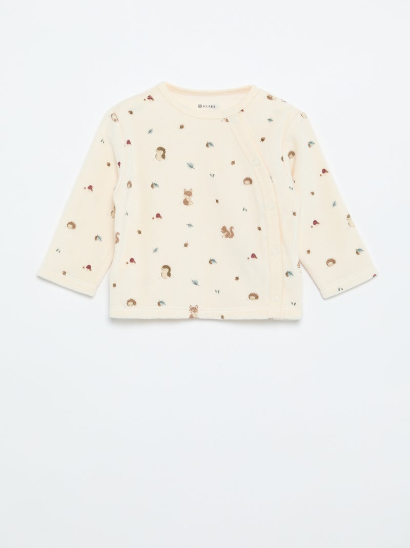 2-delige pyjama van velours Blauw - Kiabi