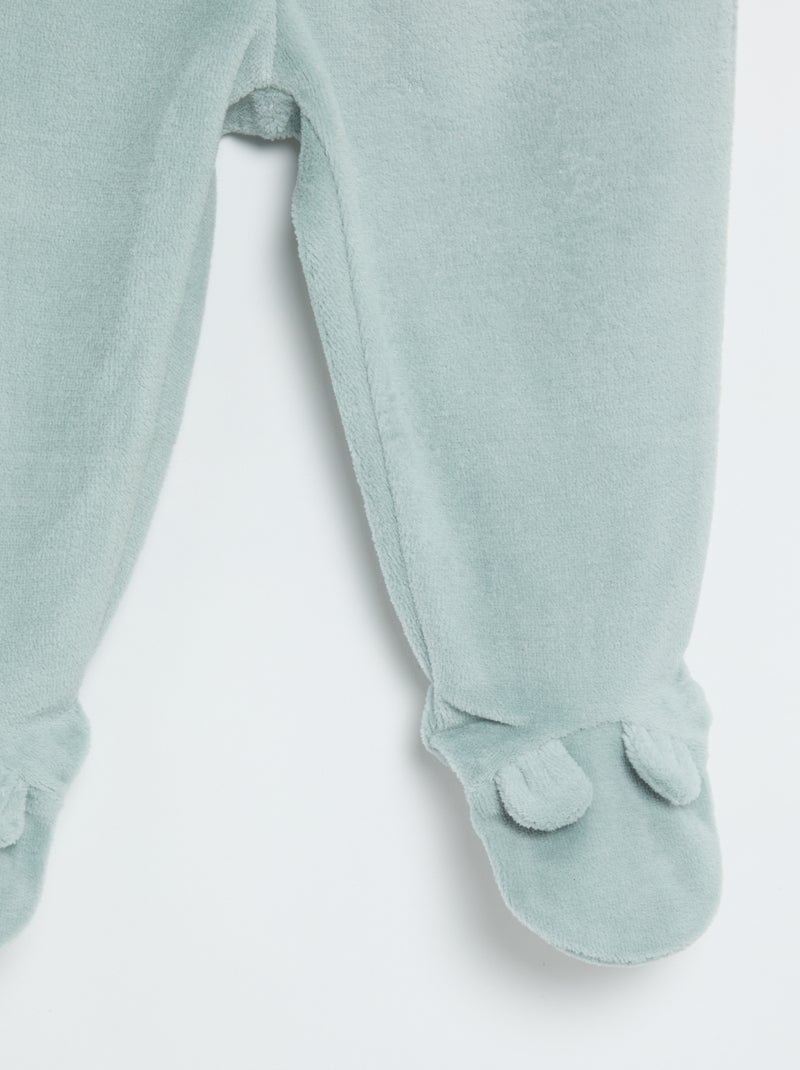 2-delige pyjama van velours Blauw - Kiabi