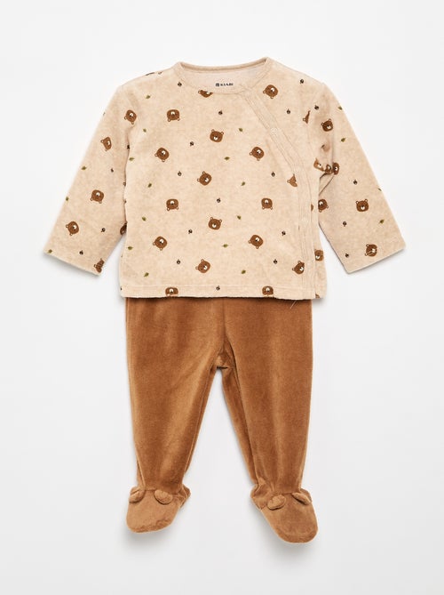 2-delige pyjama van velours - Kiabi