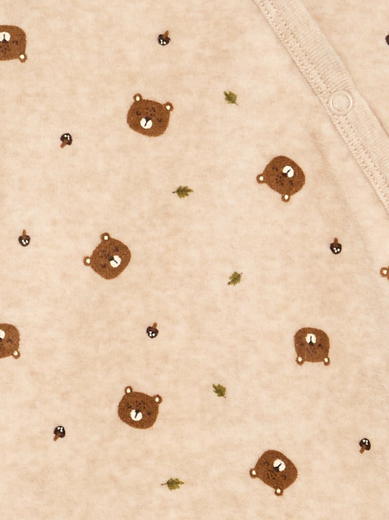 2-delige pyjama van velours Bruin - Kiabi