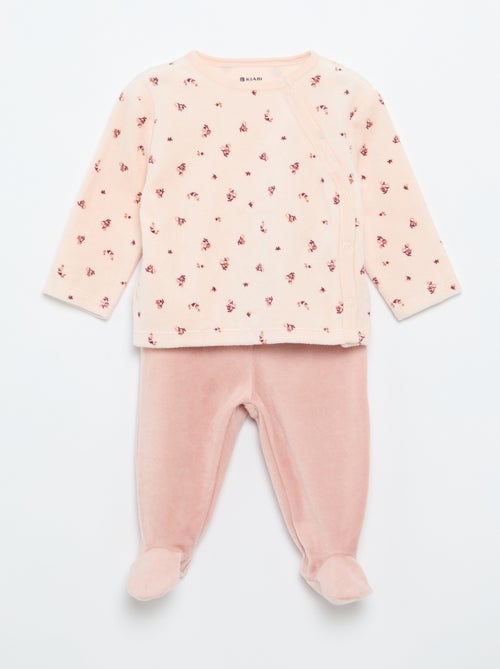 2-delige pyjama van velours - Kiabi