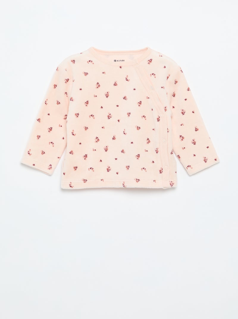2-delige pyjama van velours Rose - Kiabi