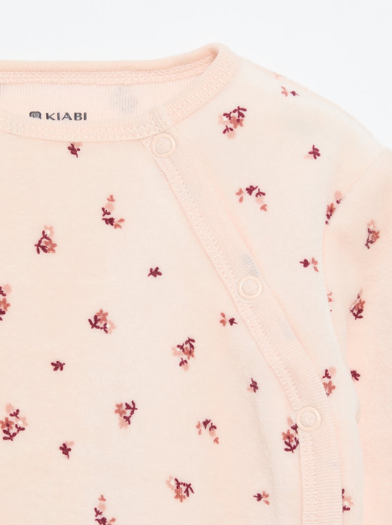 2-delige pyjama van velours Rose - Kiabi