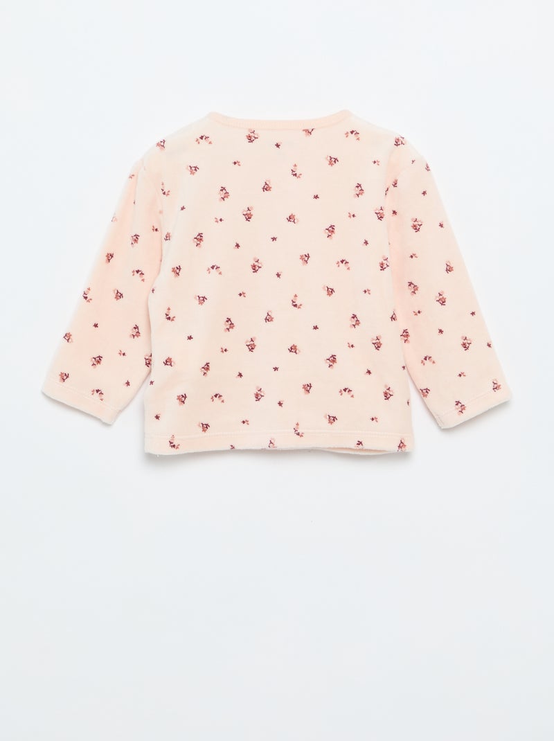 2-delige pyjama van velours Rose - Kiabi