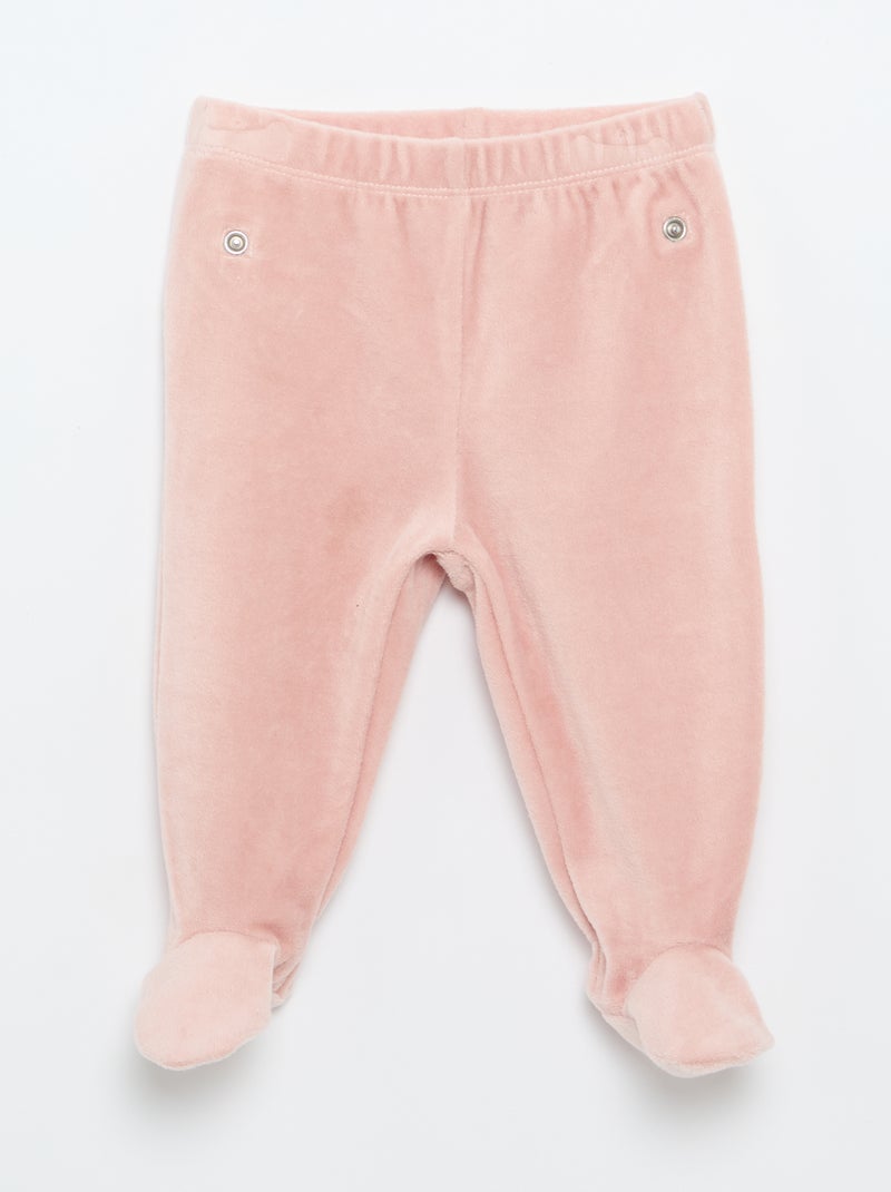 2-delige pyjama van velours Rose - Kiabi