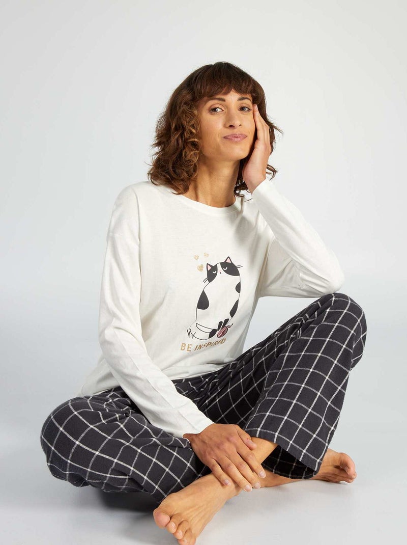 2-delige pyjama WIT - Kiabi