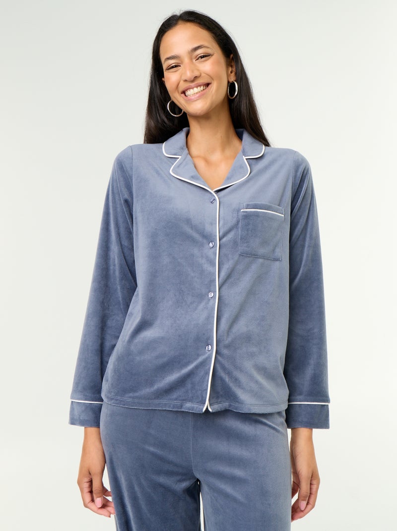 2-delige pyjamaset - Blouse + broek Grijs - Kiabi
