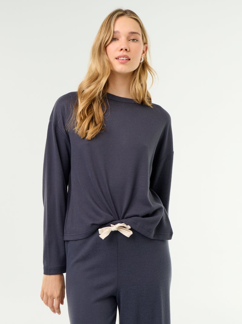 2-delige pyjamaset - Sweater + broek Blauw - Kiabi