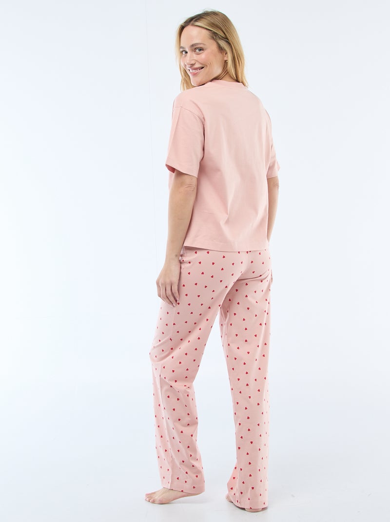2-delige pyjamaset met 'Marie' print Rose - Kiabi