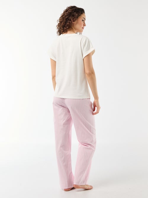 2-delige pyjamaset met T-shirt en gestreepte broek - Kiabi 2-delige pyjamaset met T-shirt en gestreepte broek - Kiabi