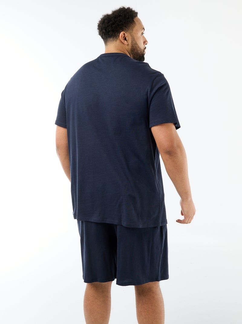 2-delige pyjamaset met T-shirt en korte broek Blauw - Kiabi