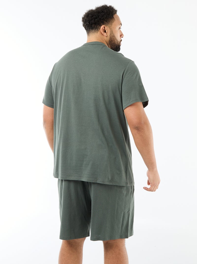 2-delige pyjamaset met T-shirt en korte broek Groen - Kiabi