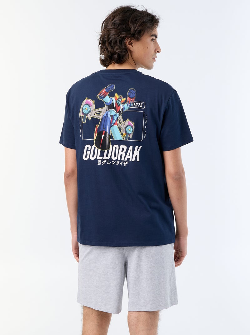 2-delige pyjamaset met T-shirt en short 'Goldorak' Grijs - Kiabi