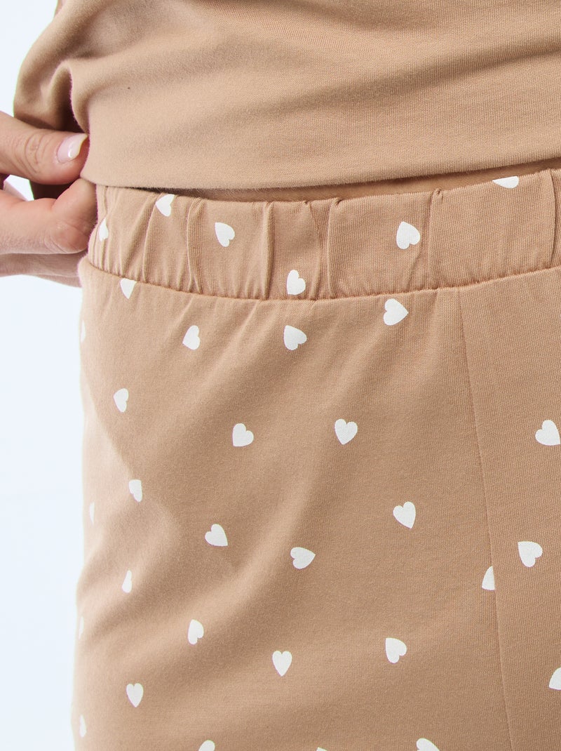 2-delige pyjamaset met 'Tic et Tac' print Biege - Kiabi