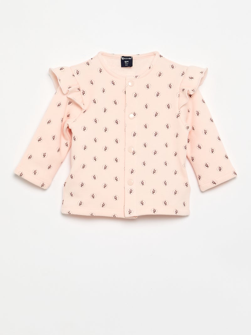 2-delige pyjamaset met voetjes Rose - Kiabi