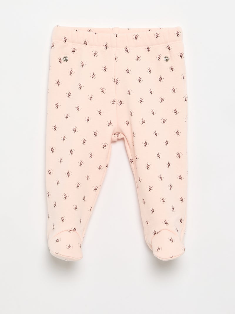 2-delige pyjamaset met voetjes Rose - Kiabi