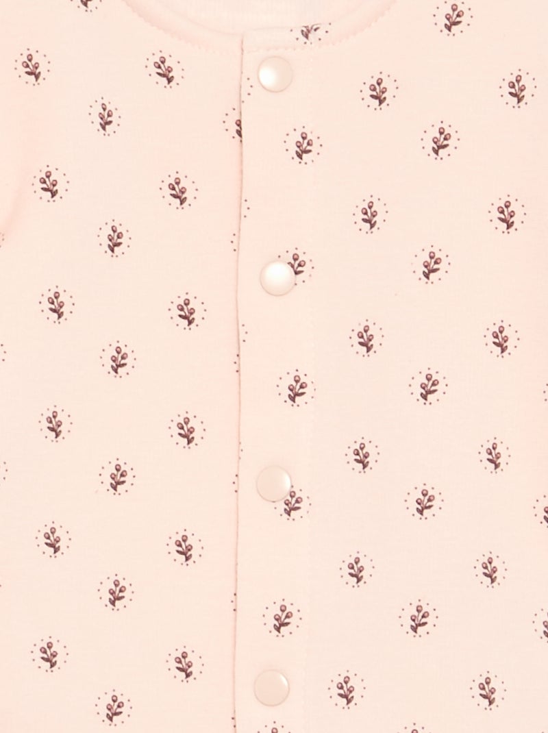 2-delige pyjamaset met voetjes Rose - Kiabi