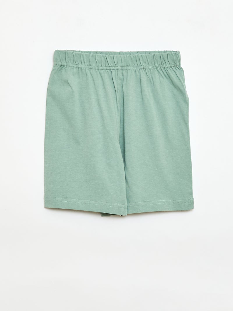 2-delige pyjamaset short + T-shirt Groen - Kiabi