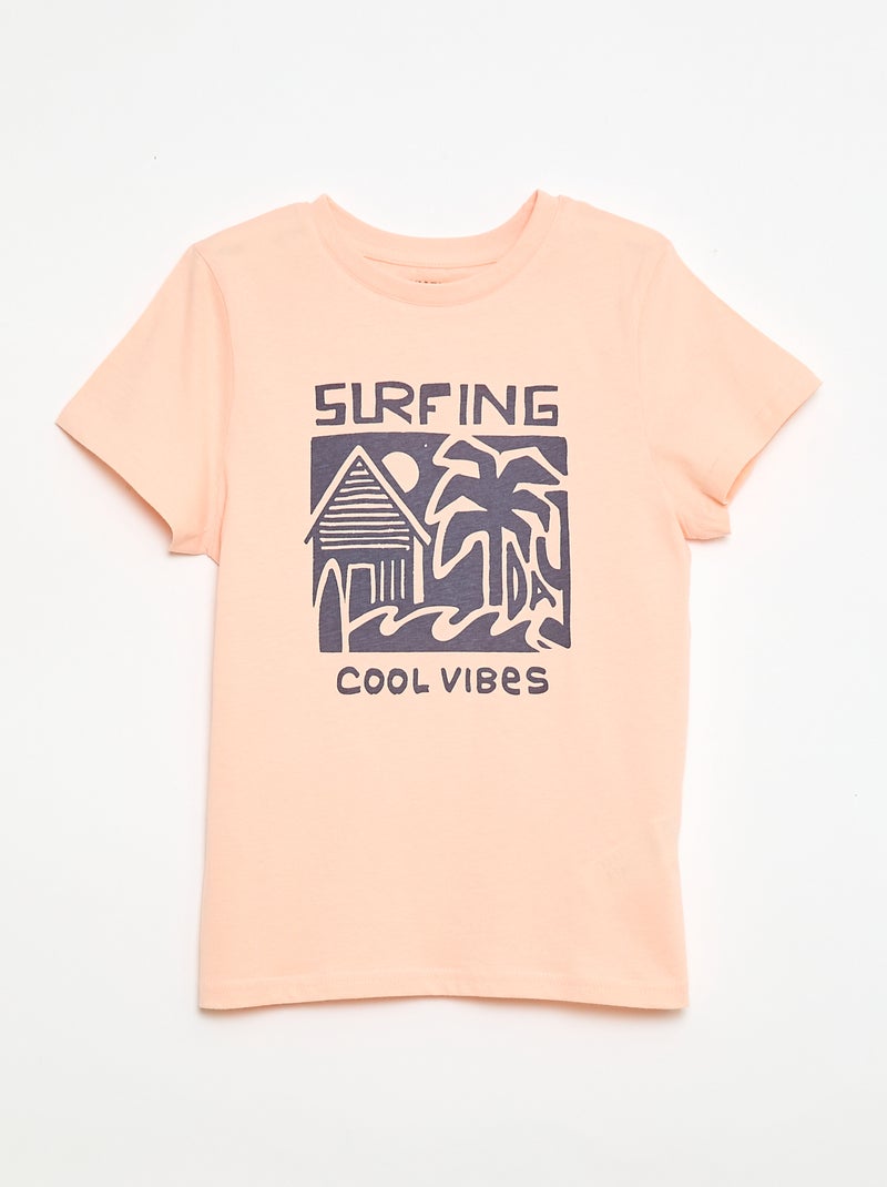 2-delige pyjamaset short + T-shirt Oranje - Kiabi