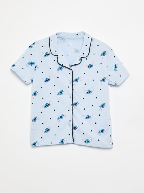 2-delige pyjamaset 'Stitch' 'Disney' met overhemd met korte mouwen en short - Kiabi