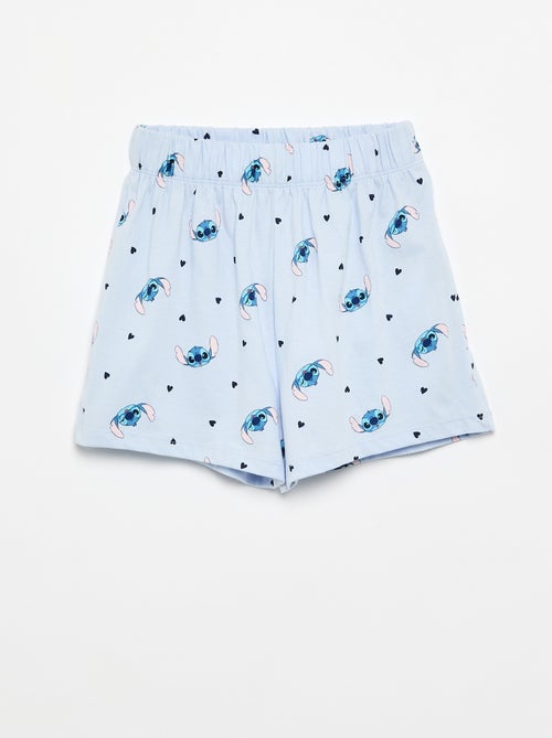 2-delige pyjamaset 'Stitch' 'Disney' met overhemd met korte mouwen en short - Kiabi