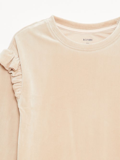 2-delige pyjamaset T-shirt + fluwelen broek - Kiabi