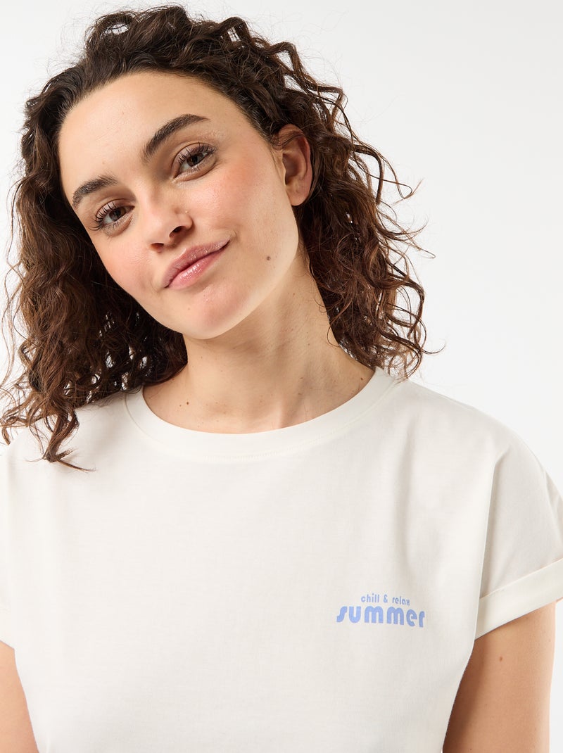 2-delige pyjamaset: T-shirt + gestreepte pyjamabroek Blauw - Kiabi