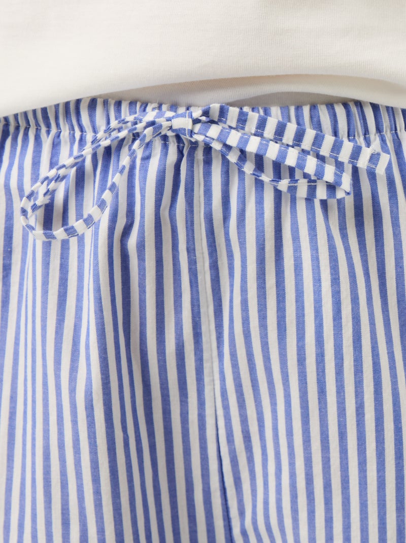 2-delige pyjamaset: T-shirt + gestreepte pyjamabroek Blauw - Kiabi