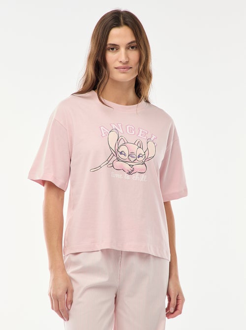 2-delige pyjamaset T-shirt + popeline broek 'Angel' - Kiabi