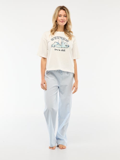2-delige pyjamaset T-shirt + popeline broek 'Angel' - Kiabi