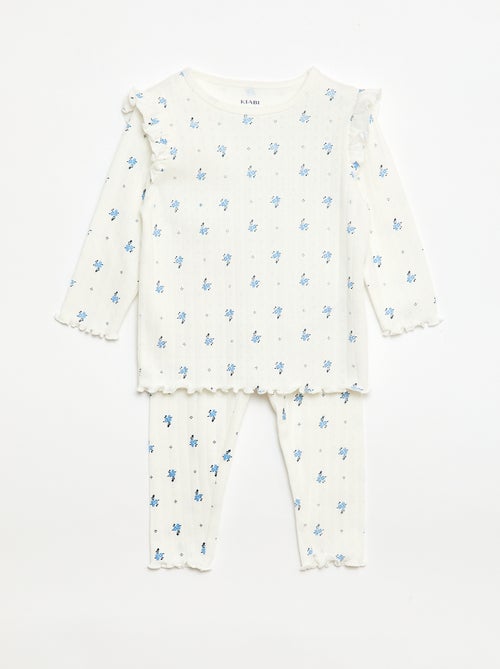 2-delige pyjamaset van ajourgebreide stof - Kiabi