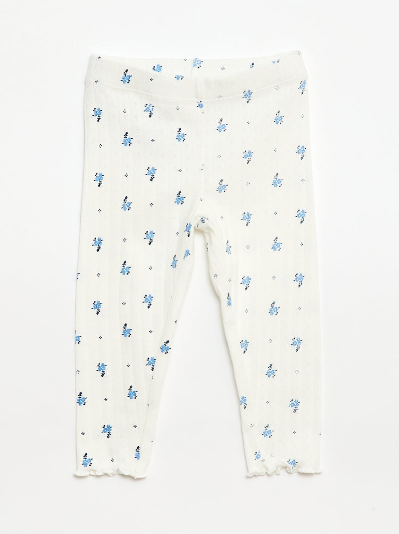 2-delige pyjamaset van ajourgebreide stof Biege - Kiabi